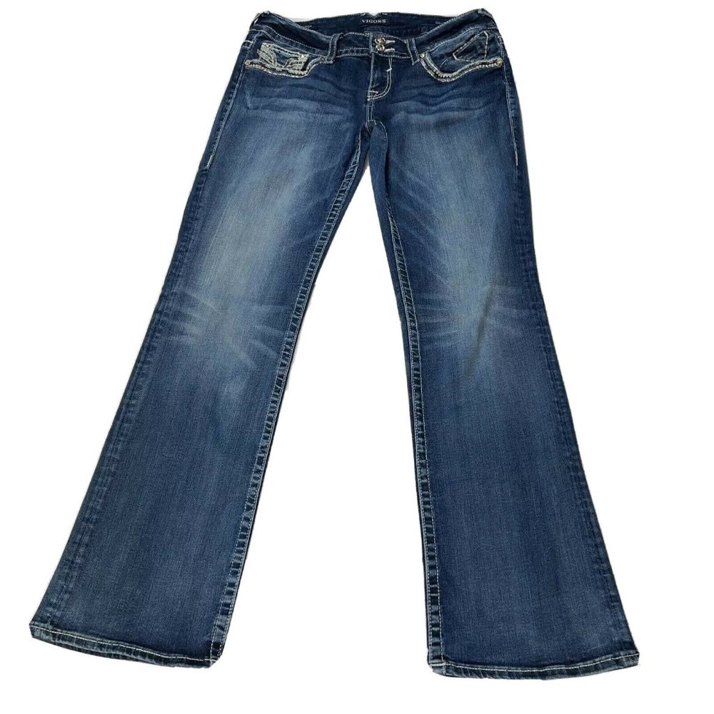 Vigoss Womens Blue Jeans Chelsea Bootcut
